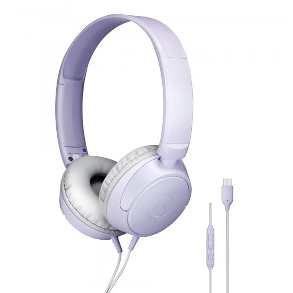 Audio-Technica ATH-S120C On-Ear Headphones with USB-C Light Violet