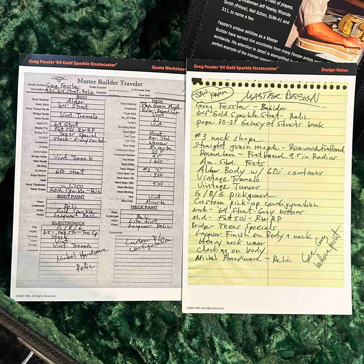 2005 Fender Custom Shop Greg Fessler Master Design 1964 Relic Gold Sparkle Stratocaster