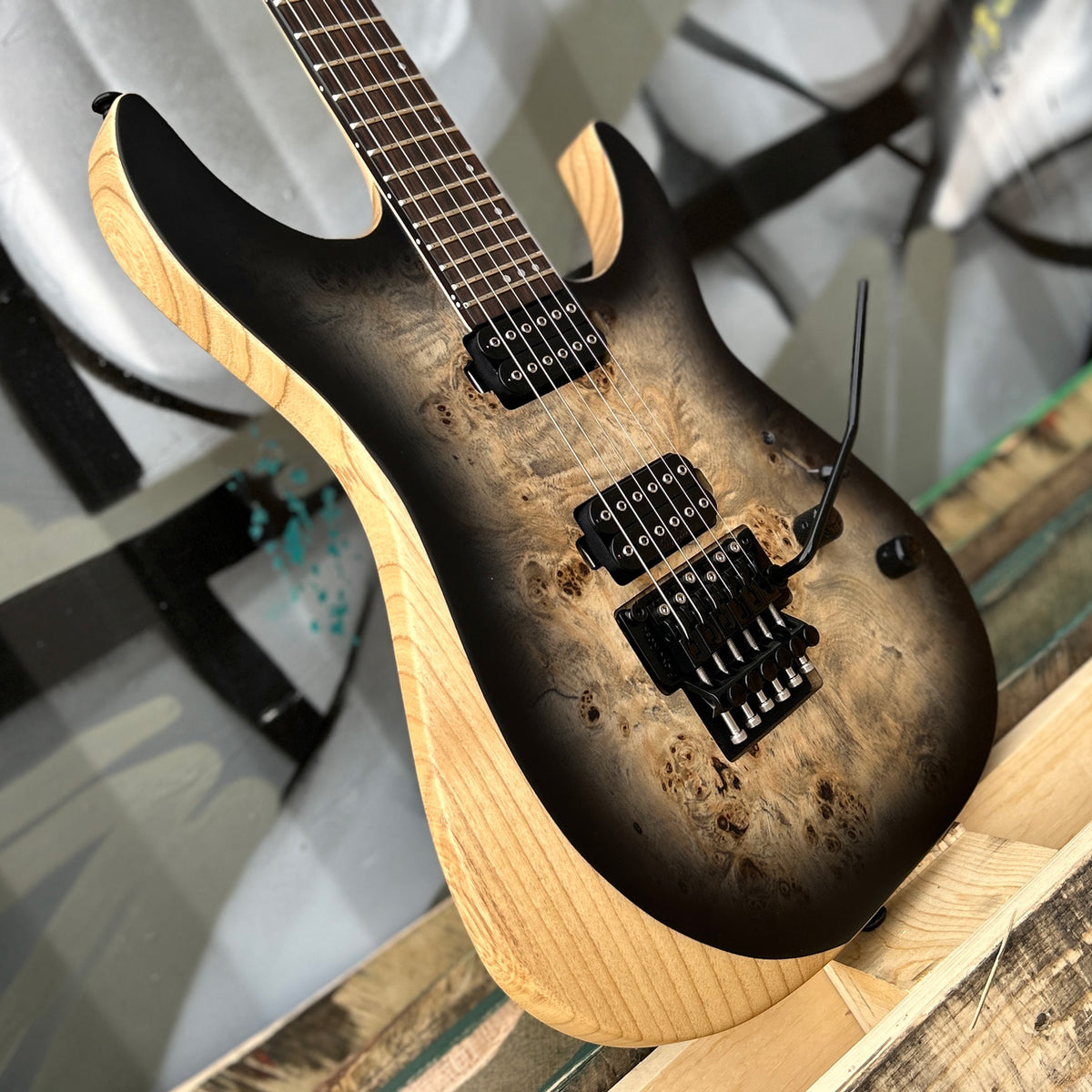 2024 Schecter Reaper-6 FR  Floyd Rose Satin Charcoal Burst