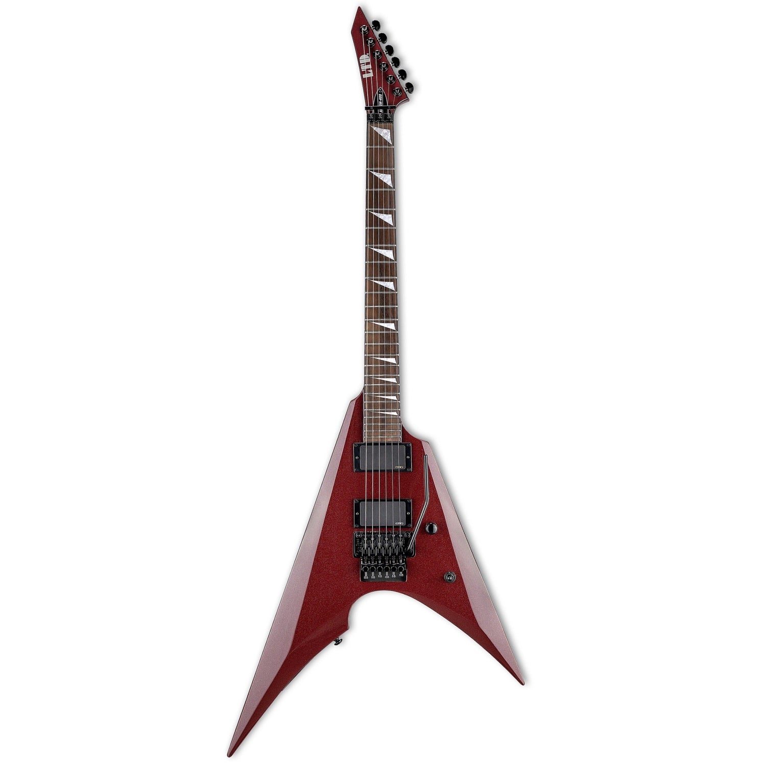 ESP LTD Arrow-400 electric Guitar with EMG 81/85 Active Pickups and Floyd Rose Special Tremolo, Scarlet Metallic