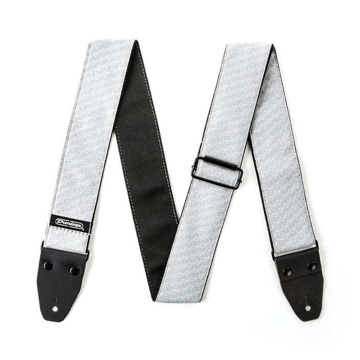Dunlop D67-12 Jacquard Guitar Strap - Cube Hatch Light Grey