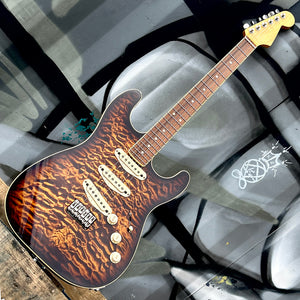 Used Custom Warmoth Stratocaster — AAA Quilted Maple Top, Seymour Duncan Antiquity Pickups w/Fender Case