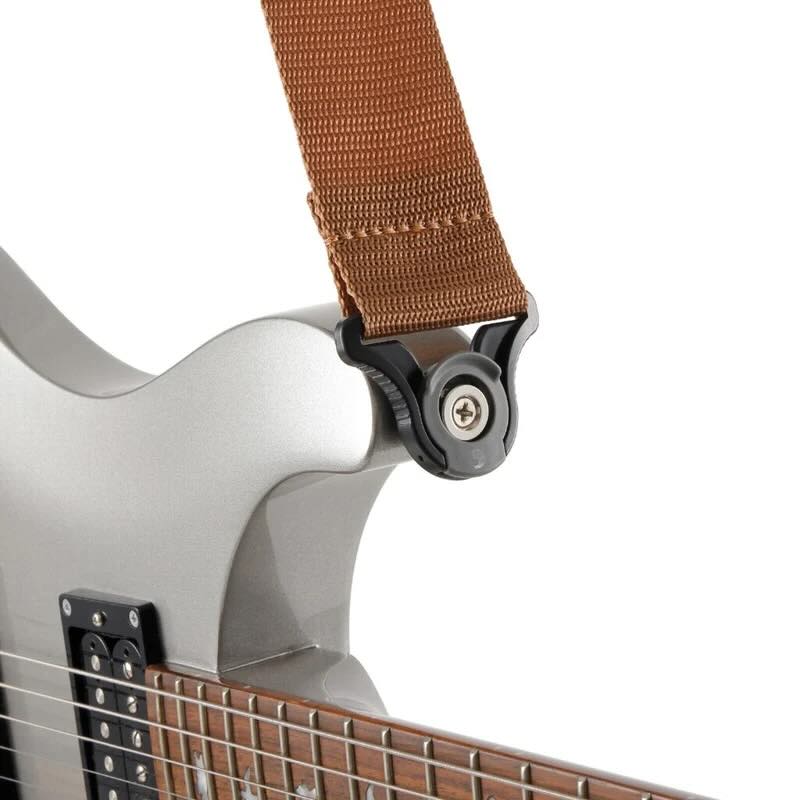 D'Addario Auto Lock Guitar Strap Poly Brown PWSAL409