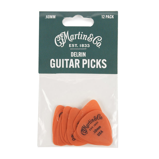 Martin Delrin Orange 351 Pick Pack (12) .60mm 18A0153