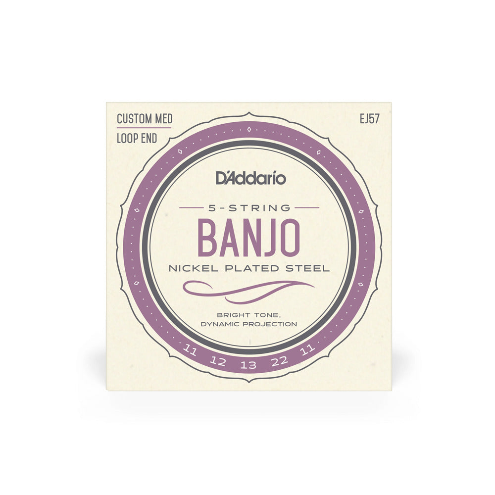 D'Addario Nickel 5-String Custom Medium Banjo Strings EJ57