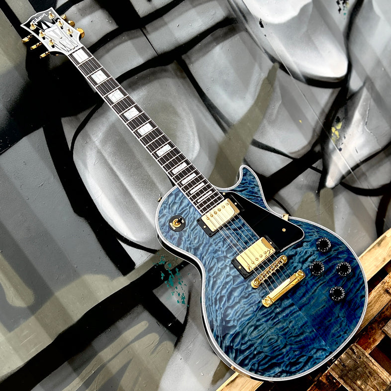 Gibson Custom Shop Les Paul Custom AAA Quilt Top Indigo Blue
