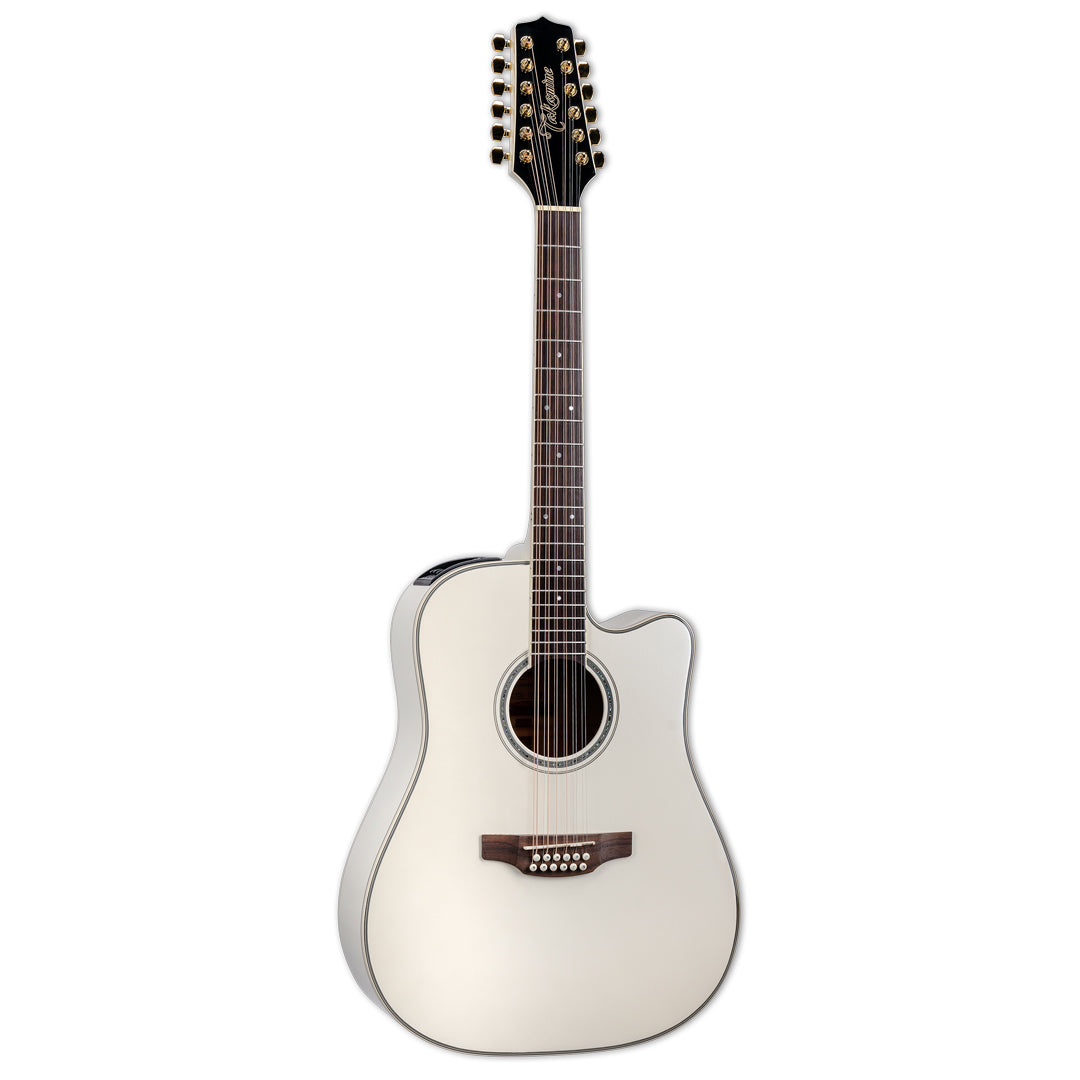 Takamine GD37CE-12 PW 12-String Acoustic Electric Gloss Pearl White w/Bag