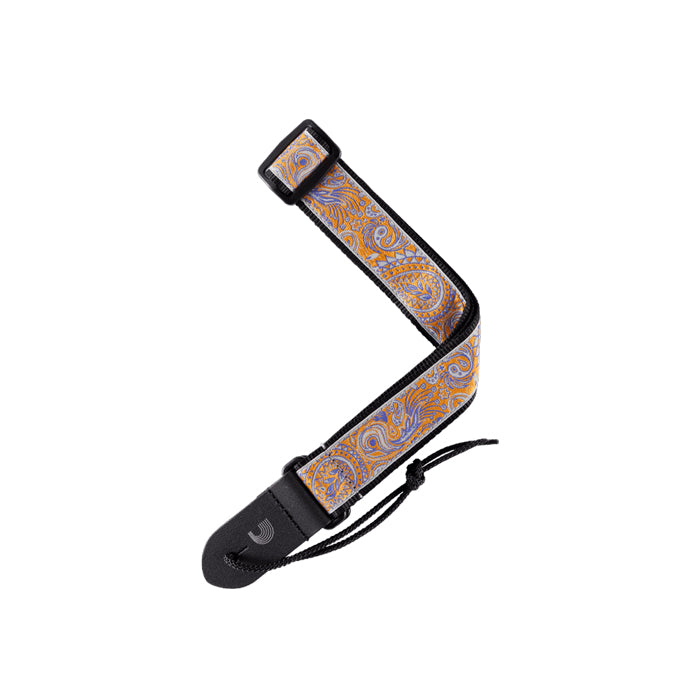 D'Addario Nylon Ukulele Strap Paisley Grey/Orange 15UKE05