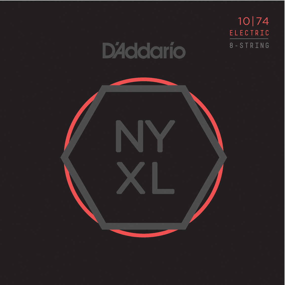 D'Addario NYXL1074 Nickel Wound 8-String Electric Guitar Strings Light Top / Heavy Bottom 10-74