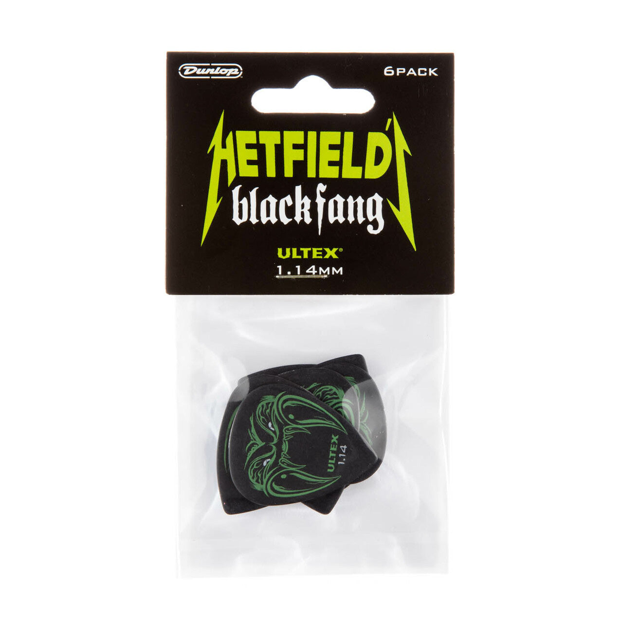 Dunlop Hetfield's Black Fang 1.14mm Pick 6 Pack PH112T114