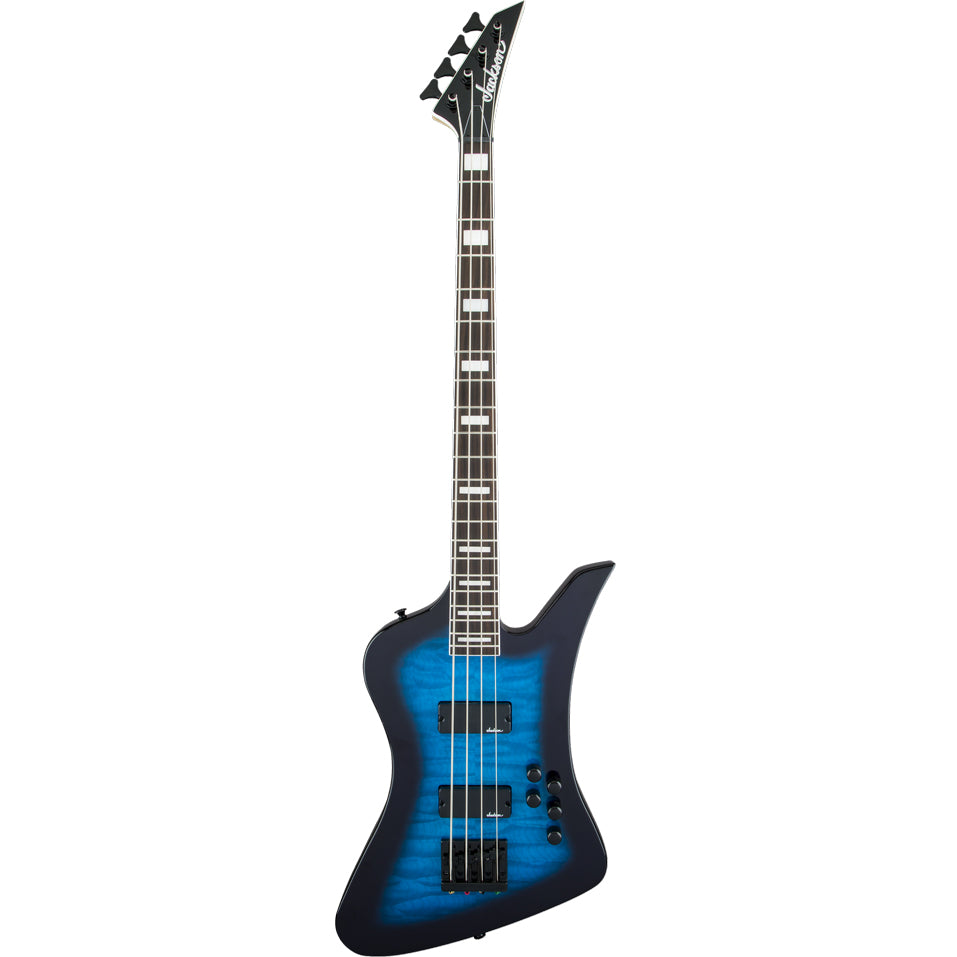 Jackson JS Series Kelly Bird Bass JS3Q Transparent Blue Burst
