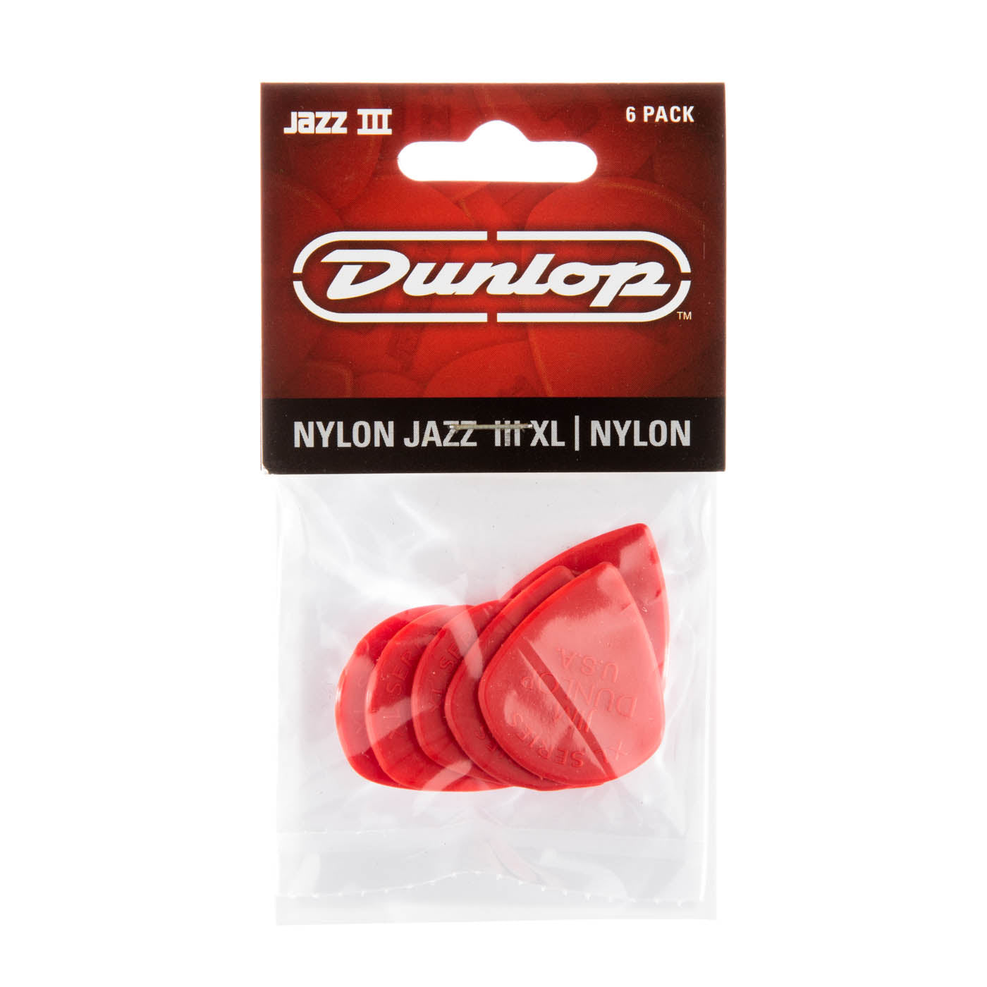 Jim Dunlop Nylon Jazz III Red XL Player 6 Pack 47PXLN