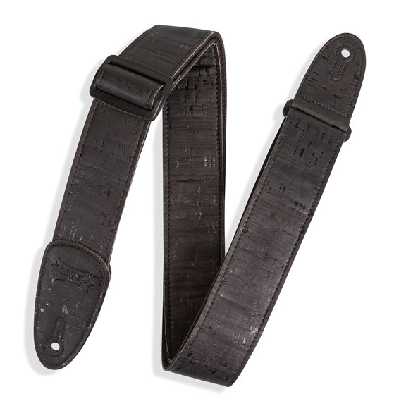 Levy's Solid Black Cork Black Guitar Strap MX8-BLK