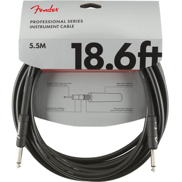 Fender Professional Series Instrument Cable Straight/Straight 18.6' Black