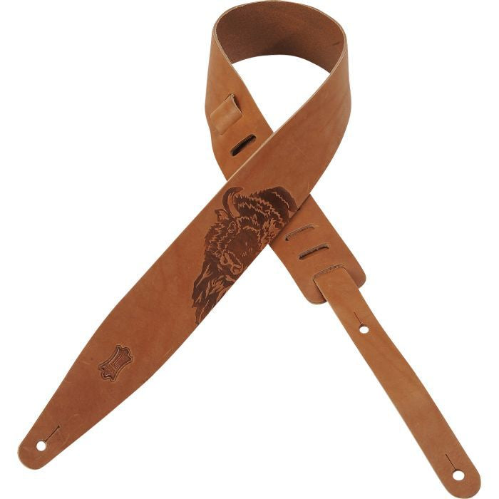 Levy's MV317SCD-TAN Veg-Tan Leather Guitar Strap
