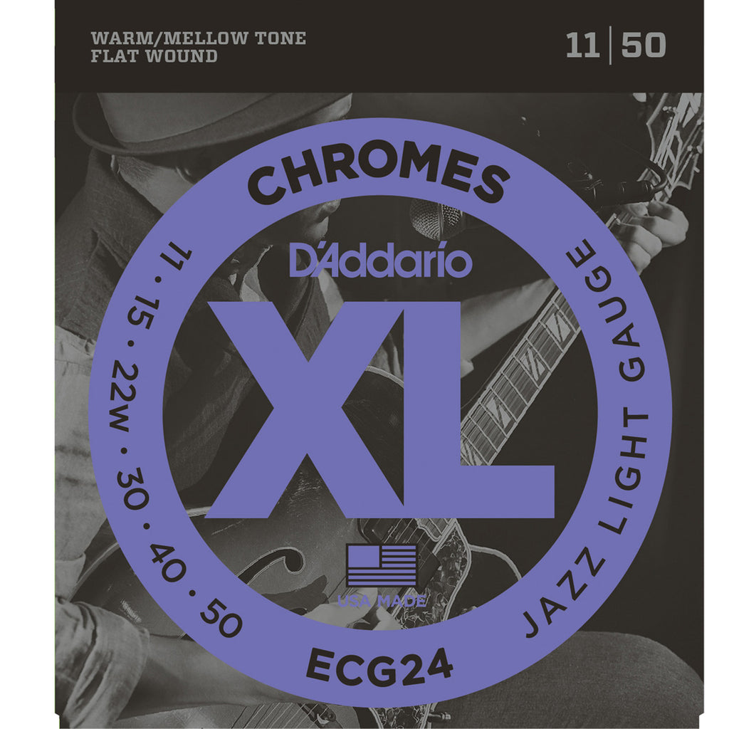 D'Addario ECG24 Chromes Flat Wound Jazz Light 11-50 - Guitarworks