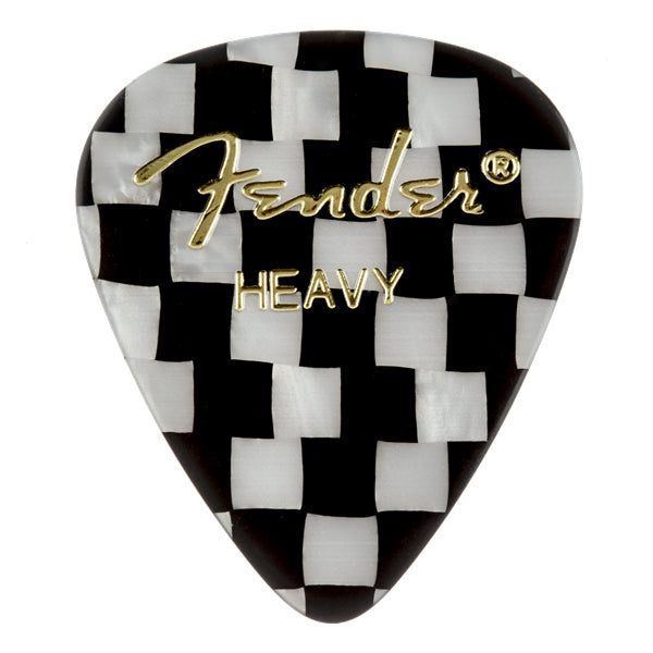 Fender Graphic Picks 351 Shape 12 Pack Heavy Checker