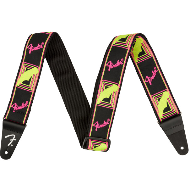 Fender Neon Monogrammed Strap Neon Monogram Yellow/Pink