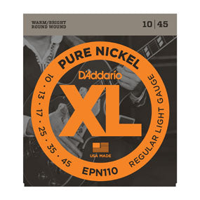 D'Addario EPN110 Pure Nickel Wound Regular Light 10-45 EPN110