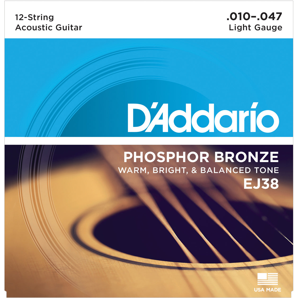 D'Addario EJ38 12-String Phosphor Bronze Light 10-47