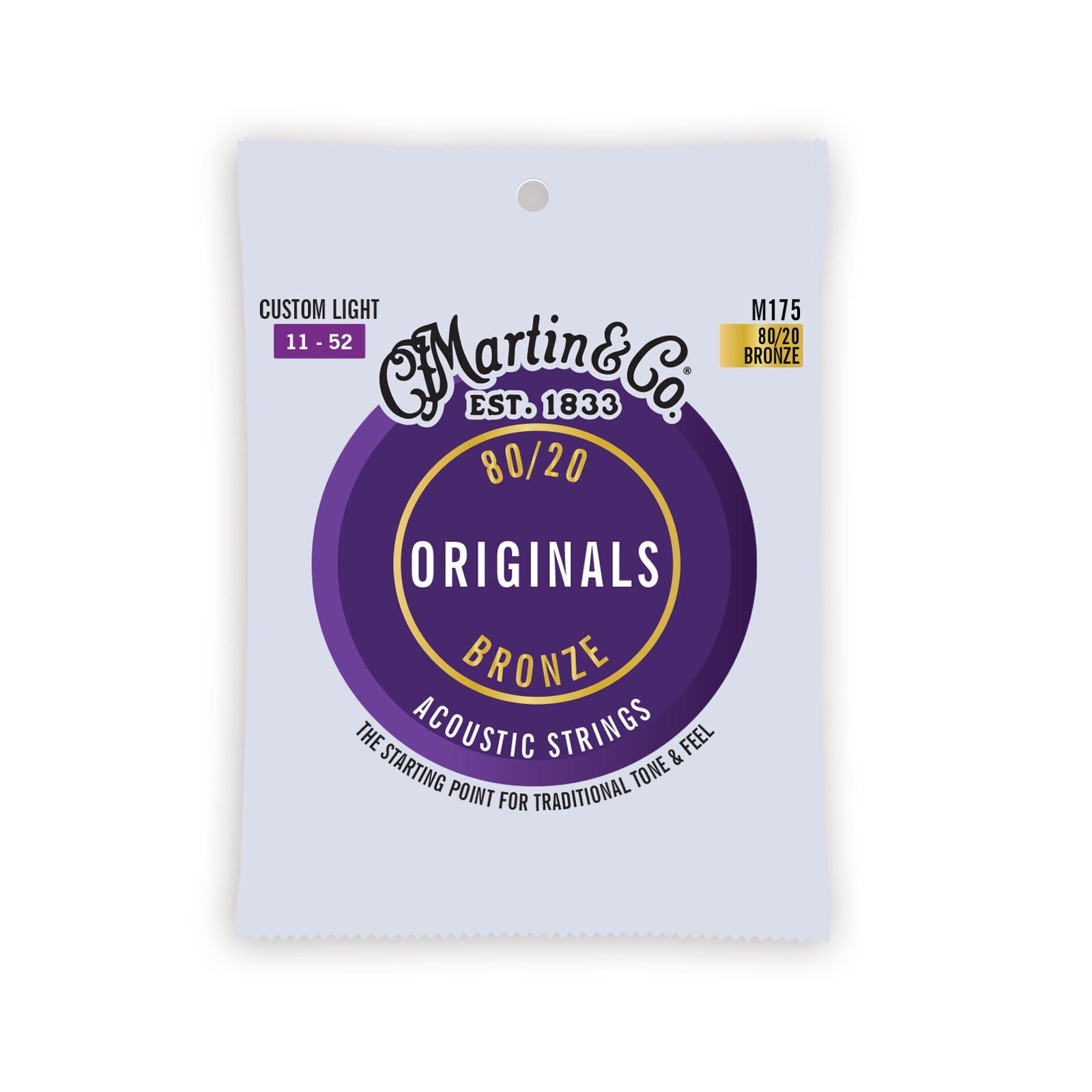 Martin Originals Acoustic Strings 80/20 Custom Light 11-52 M175