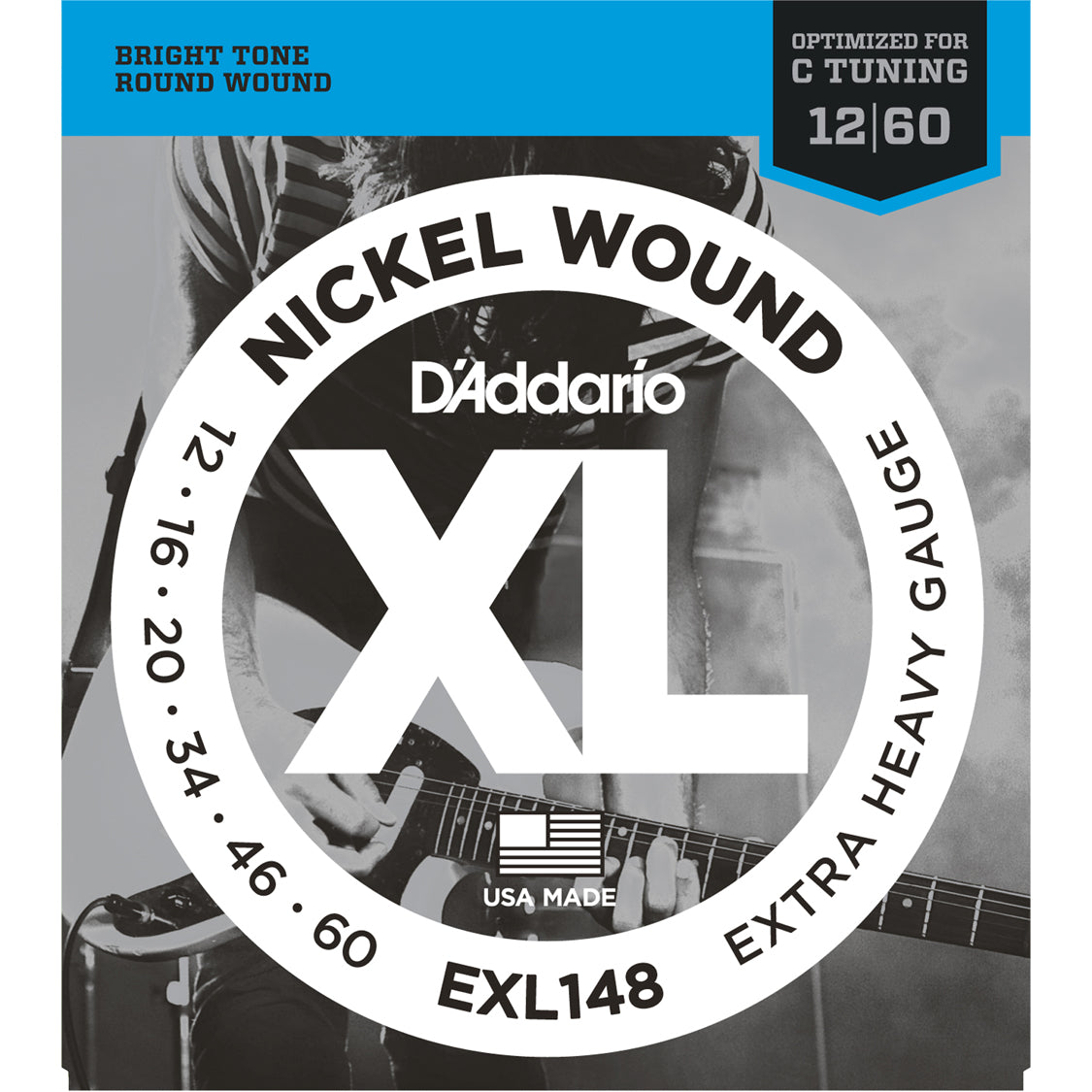 D'Addario EXL148 Nickel Wound Extra-Heavy 12-60