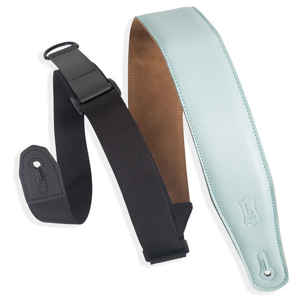 Levy's Right Height Garment Padded Leather Light Blue Aqua Guitar Strap MRHGS-AQU