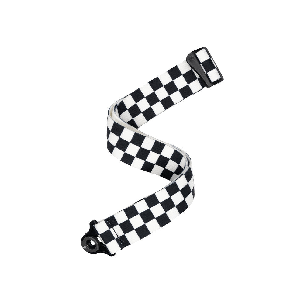 D'Addario Auto Lock Locking Strap Black & White Checkerboard 50BAL13