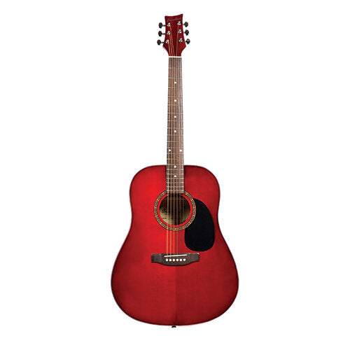 Beaver Creek 101 Series Acoustic Guitar Trans Red w/Bag BCTD101TR