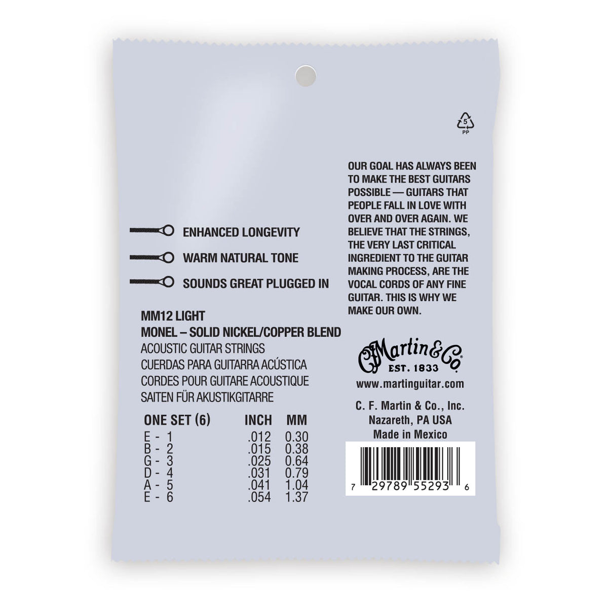 Martin Retro Acoustic Strings Light 12-54 MM12