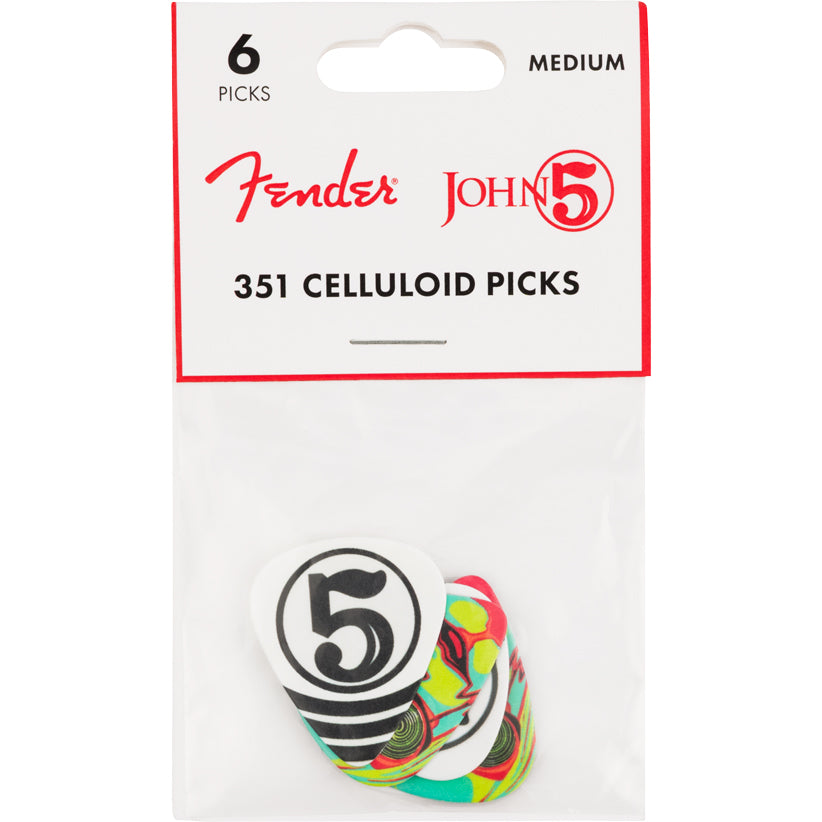 Fender John 5 351 Celluloid Pick Pack (6 pack)