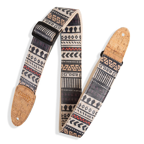 Levy`s Specialty Series Zanzibar Cork White, Black, Red, Blue Guitar Strap MX8-002