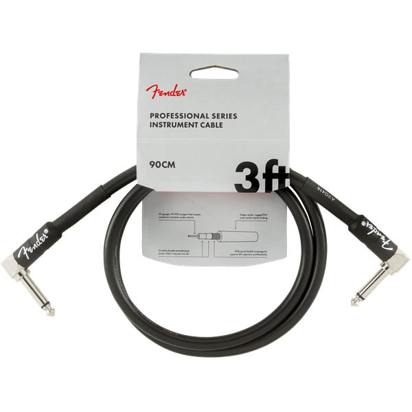 Fender Professional Series Instrument Cables Angle/Angle 3' Black