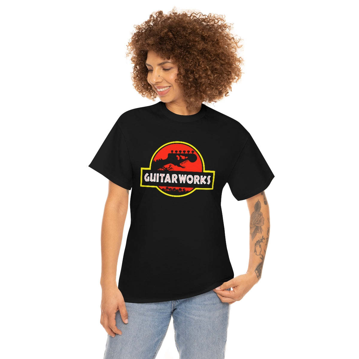 Guitarworks Jurassic Black Unisex Heavy Cotton T-Shirt