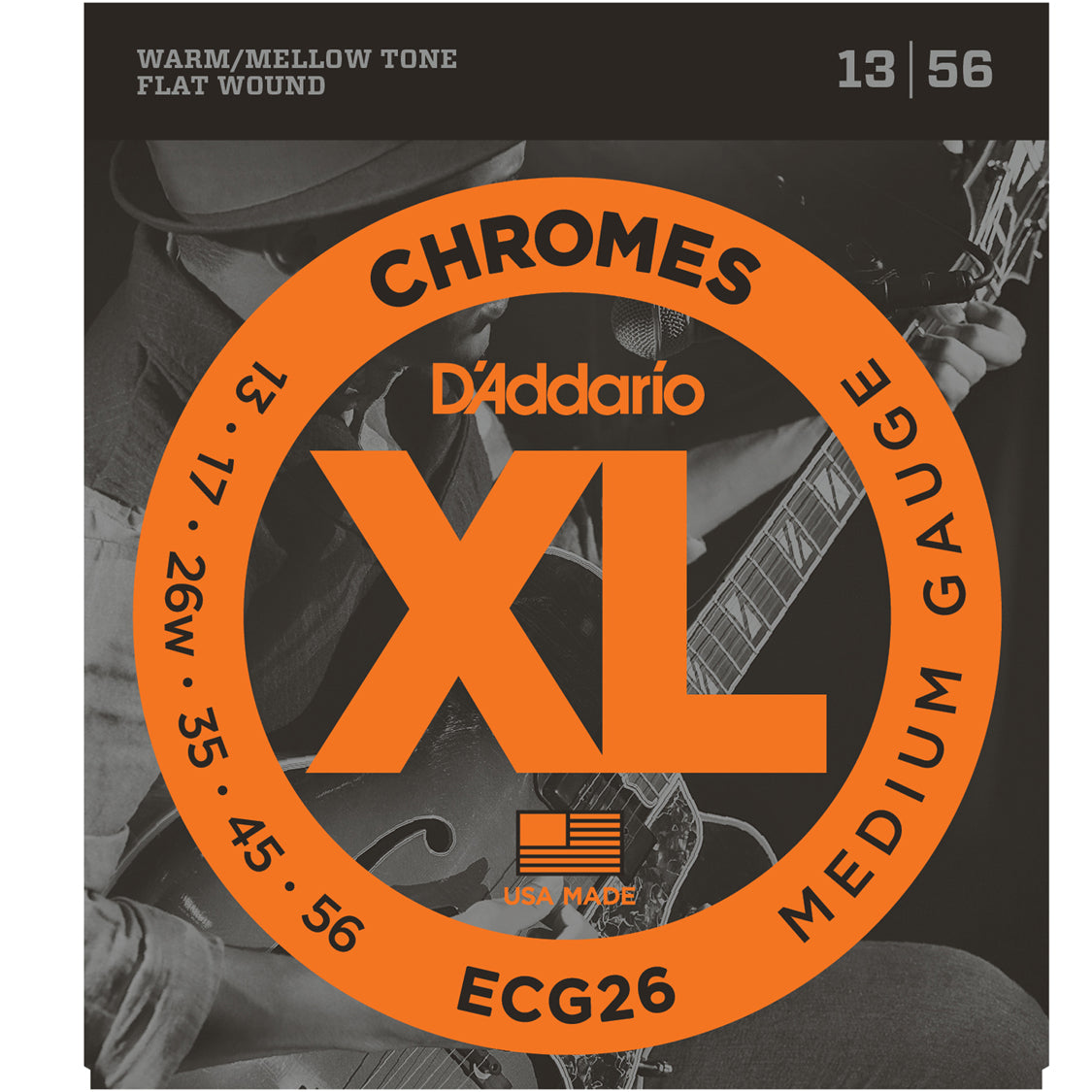 D'Addario ECG26 Chromes Flat Wound Medium 13-56
