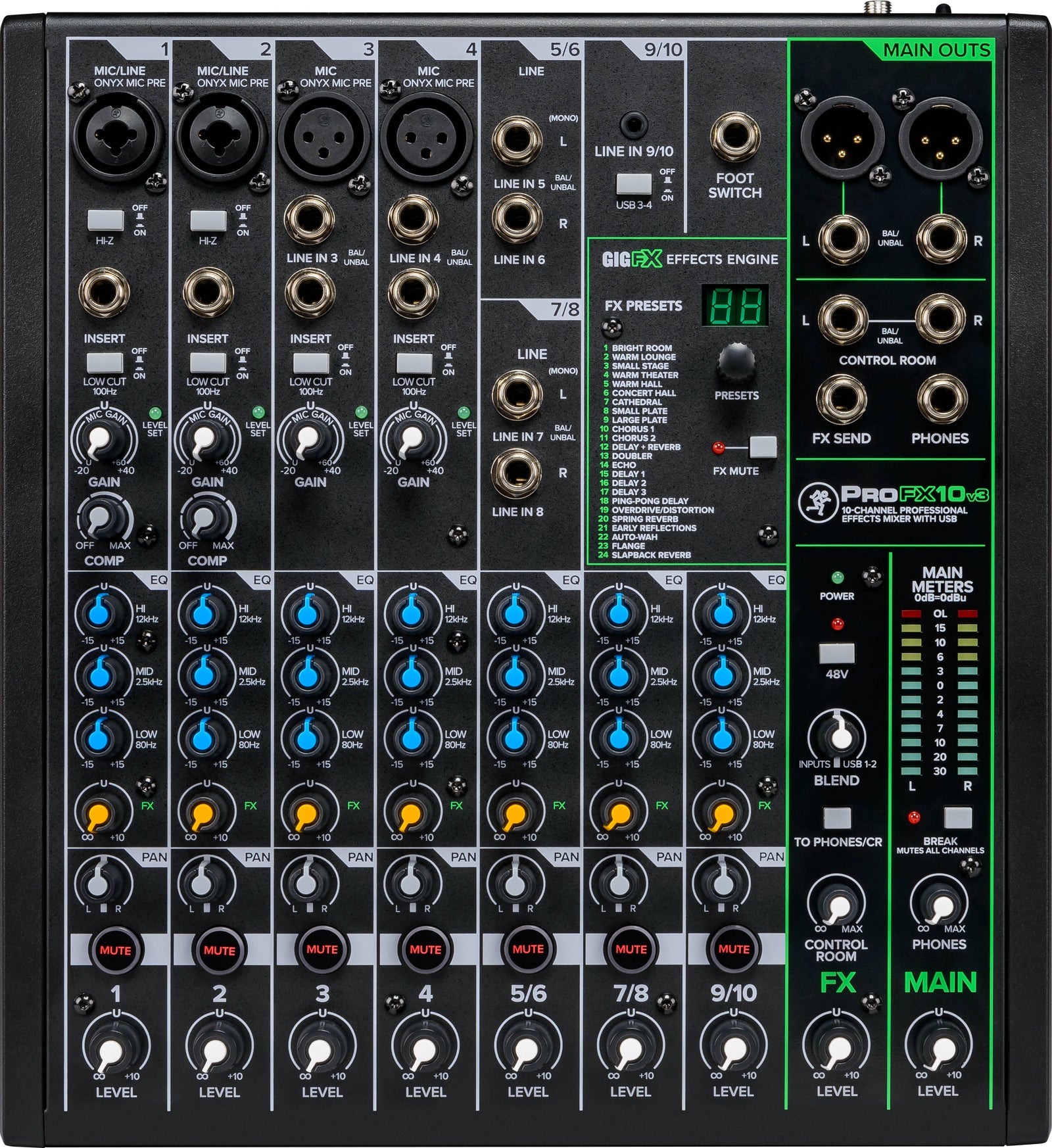 Mackie PROFX10V3 10 Channel Pro Mixer w/USB