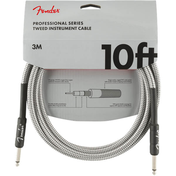 Fender Pro 10' Inst Cable White Tweed