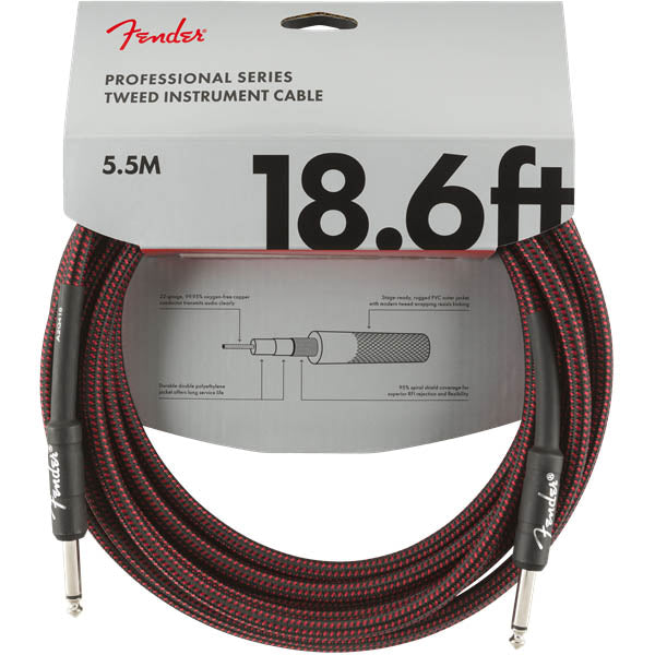 Fender Professional Series Instrument Cable 18.6' Red Tweed