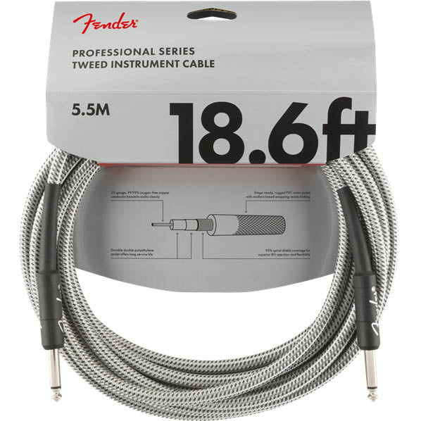 Fender Professional Series Instrument Cable 18.6' White Tweed