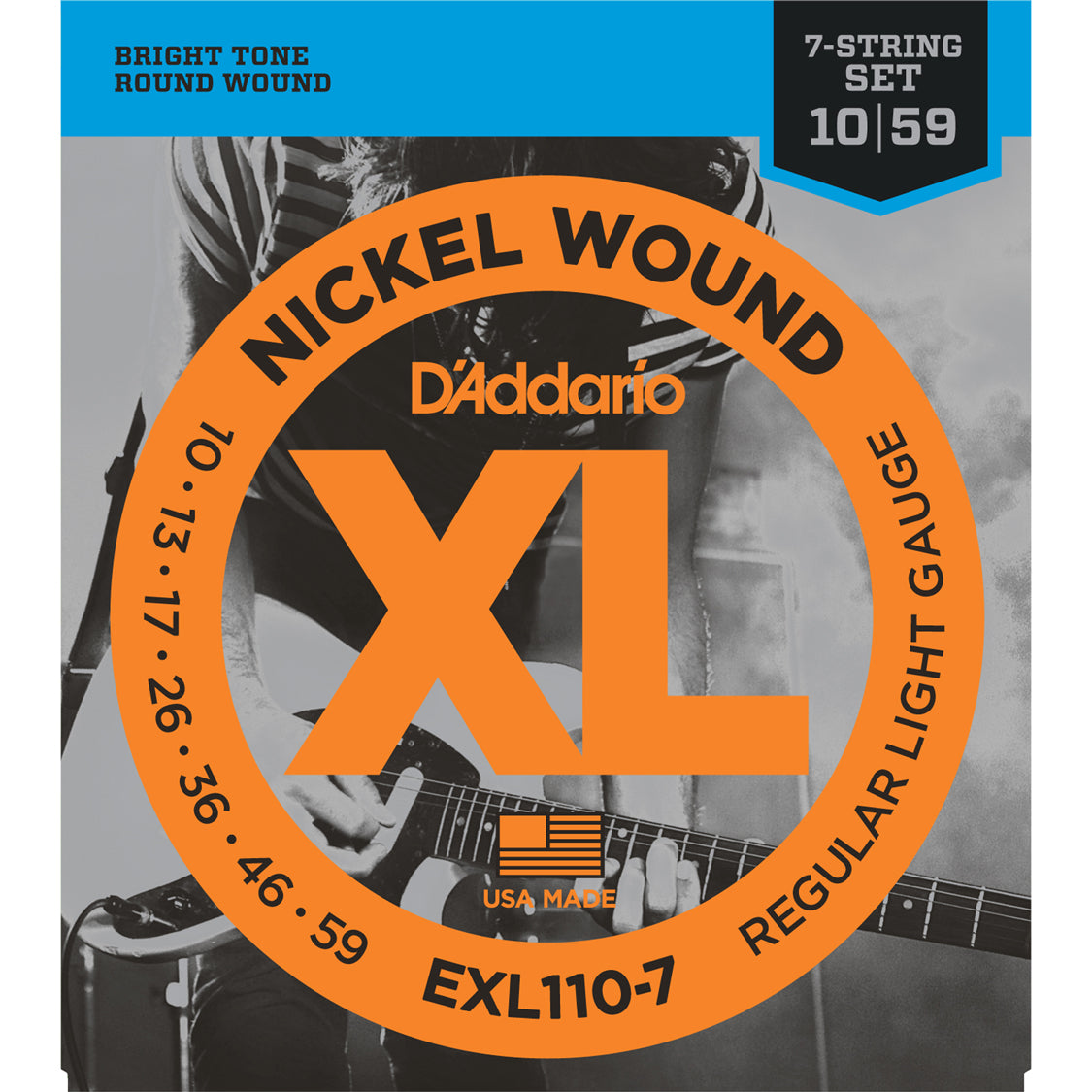 D'Addario EXL110-7 Nickel Wound 7-String Regular Light 10-59