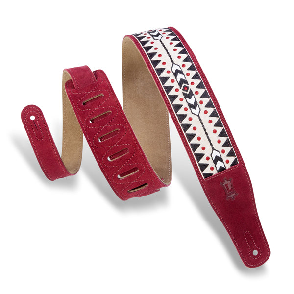Levy's Embellish Suede Guitar Strap MSJ26-BRG