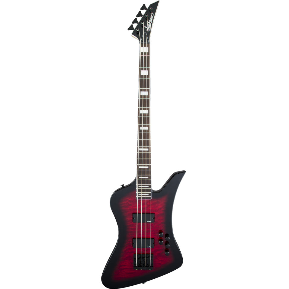 Jackson JS Series Kelly Bird Bass JS3Q Transparent Red Burst