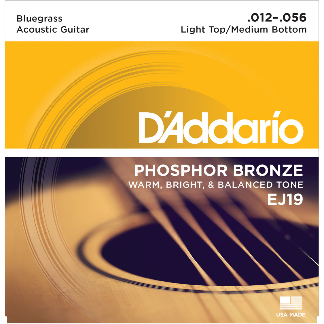 D'Addario EJ19 Phosphor Bronze Bluegrass 12-56
