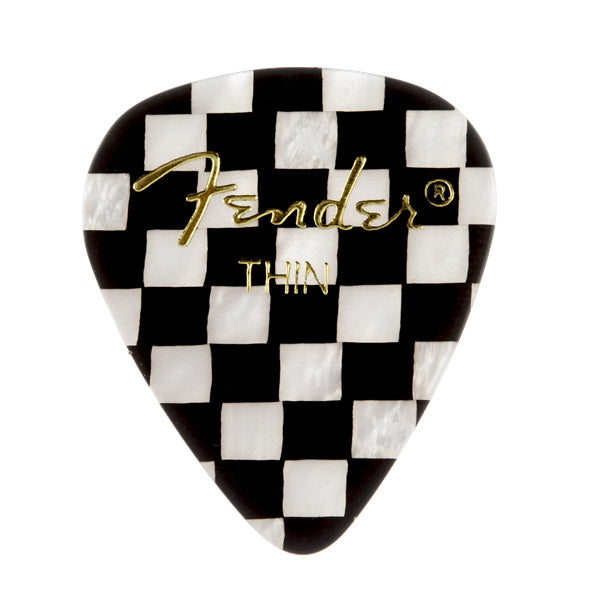 Fender Graphic Picks 351 Shape 12 Pack Thin Checker