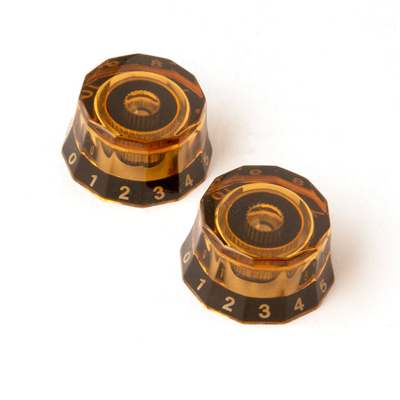 Paul Reed Smith (PRS) Knobs Set 2 Lampshade Amber w/Black Numbers