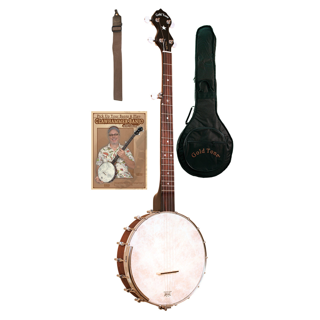 Gold Tone CC-OT Cripple Creek Banjo Clawhammer Package