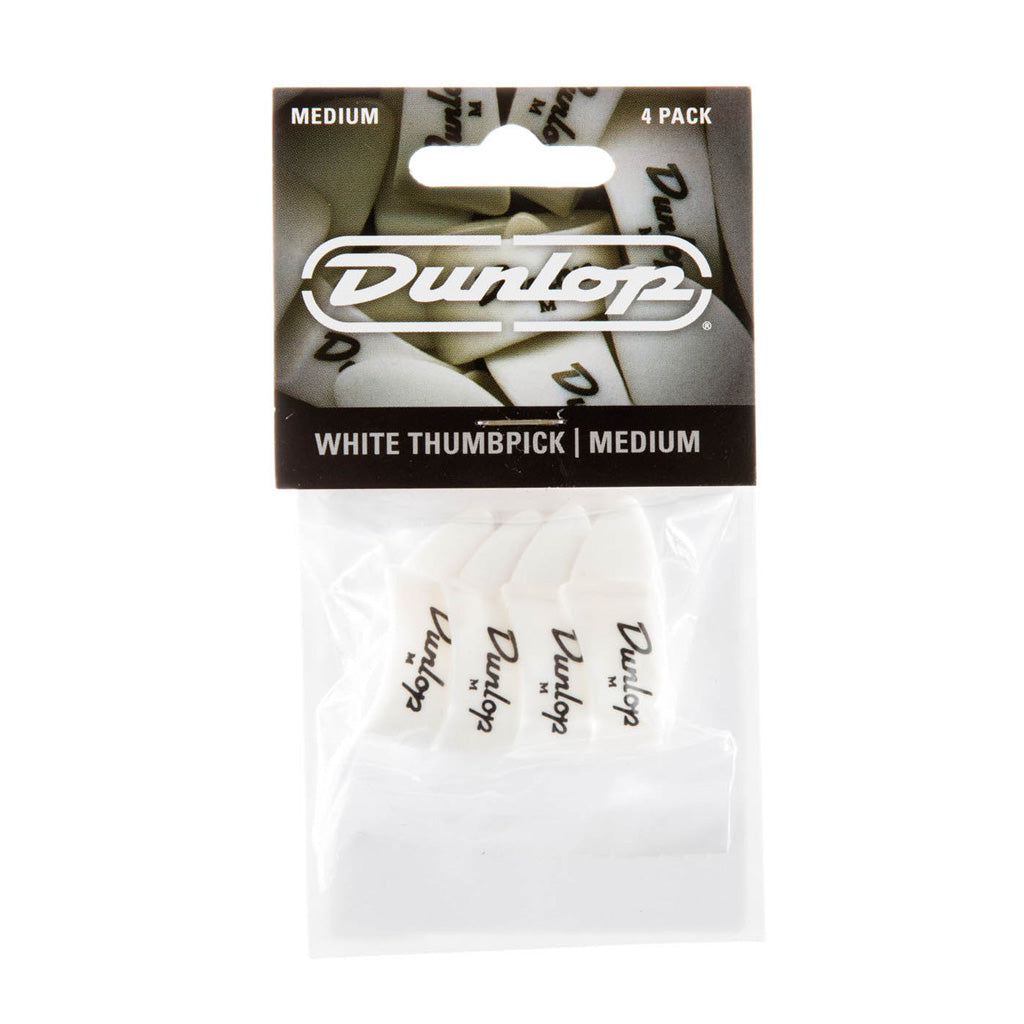 Dunlop White Medium Thumbpicks 4 Pack 9002P