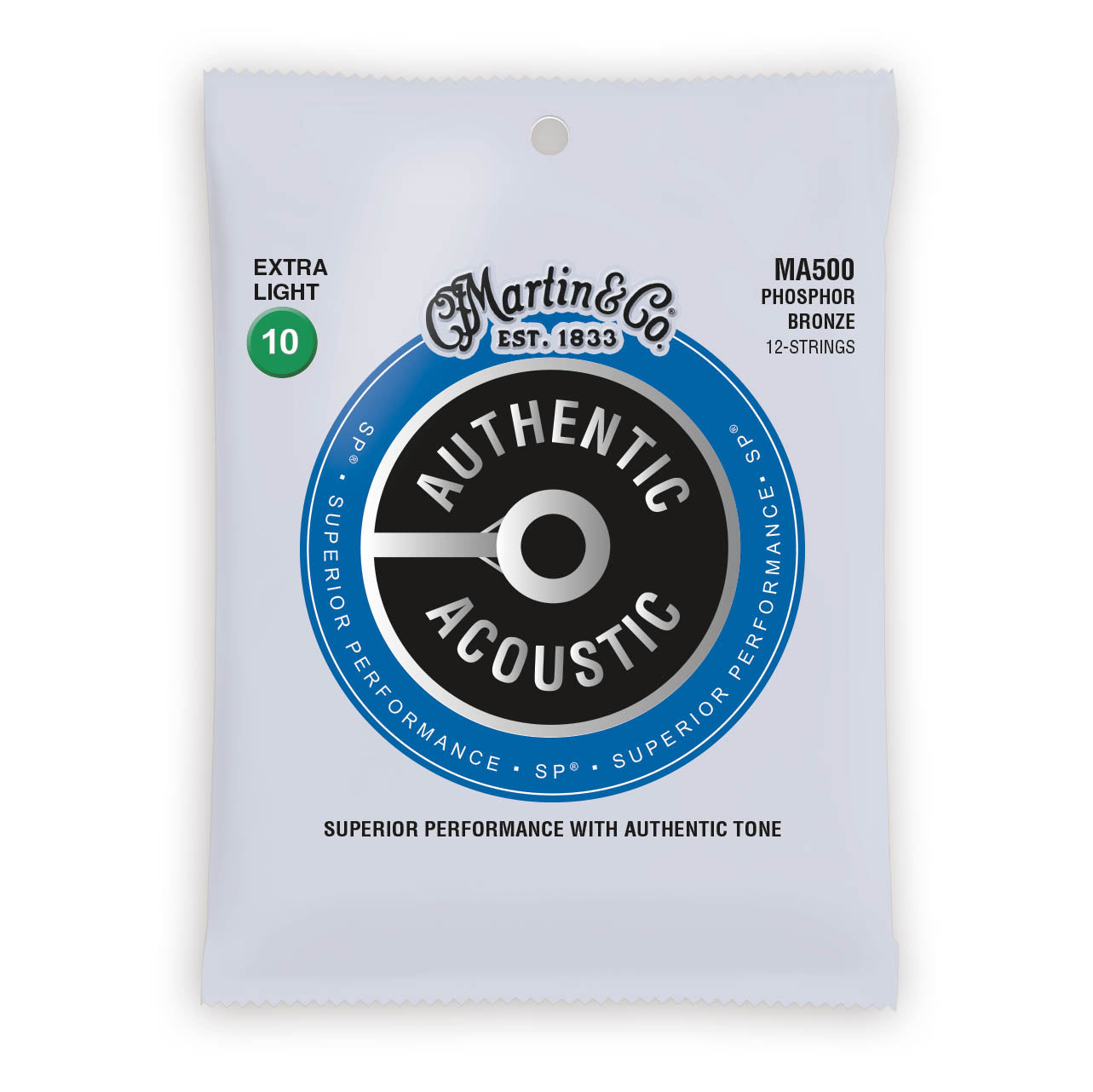 Martin Authentic Acoustic Strings Phosphor Bronze 12 String Extra Light 10-47 MA500