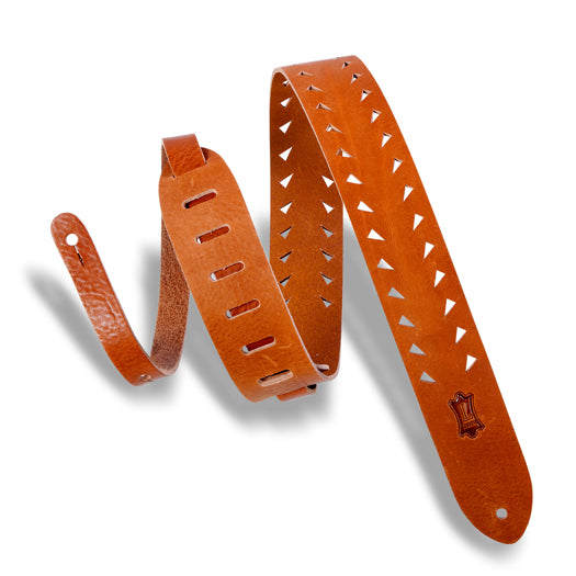 Levy's Tiger Tooth Punch Out Premier Guitar Strap M12TTV-TAN