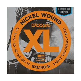 D'Addario EXL140-8 8 String Nickel Wound Light Top/Heavy Bottom 10-74